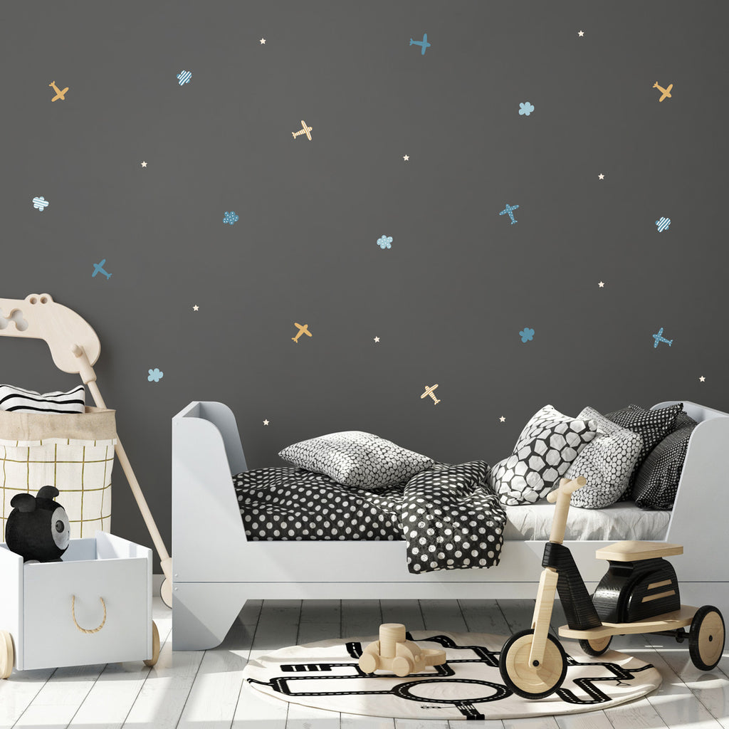 dekoracija Stikea oker/plava laguna Aviončići