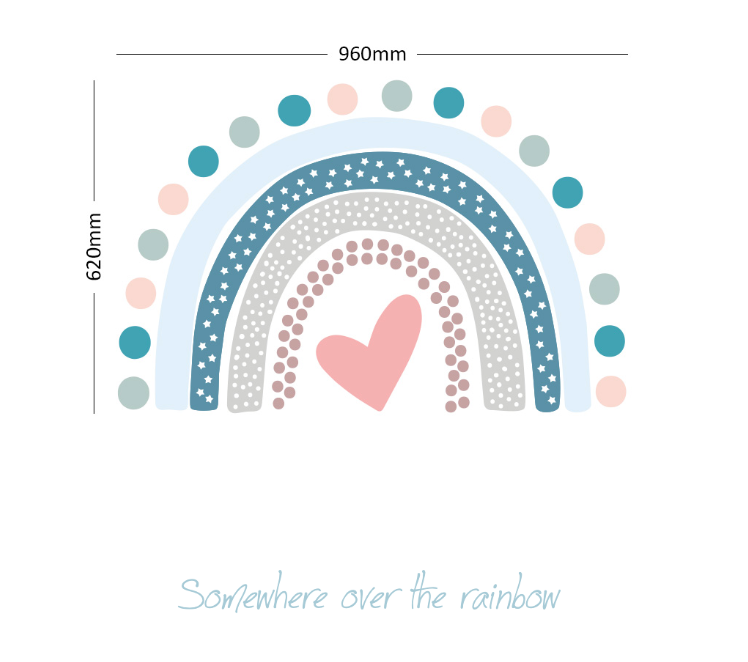 dekoracija Stikea Velika duga "Srca" sa natpisom