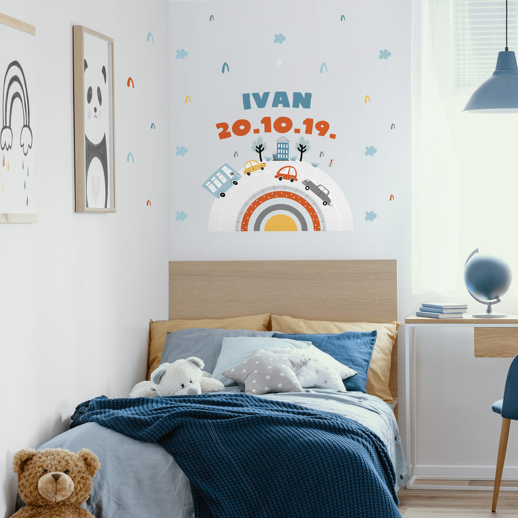 dekoracija Stikea Velika duga "Gradić" sa natpisom