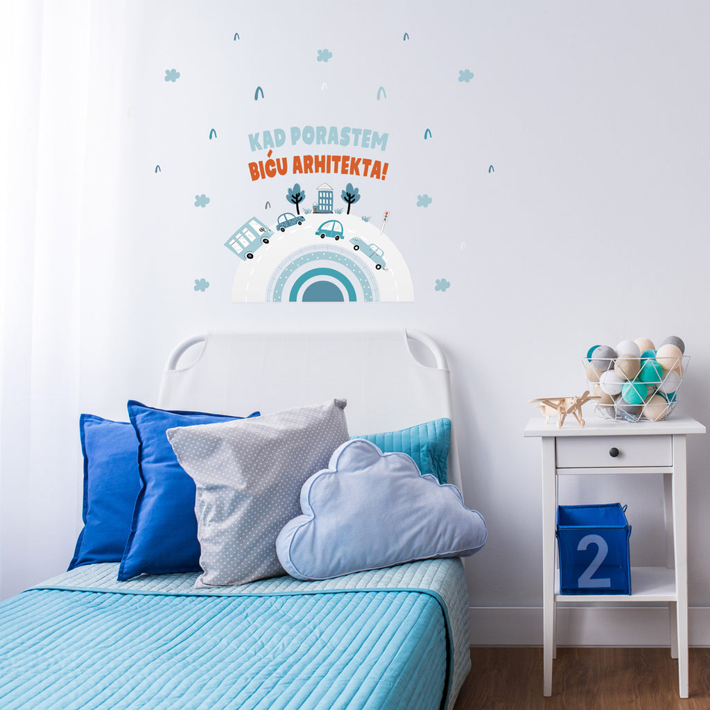 dekoracija Stikea Velika duga "Gradić" sa natpisom