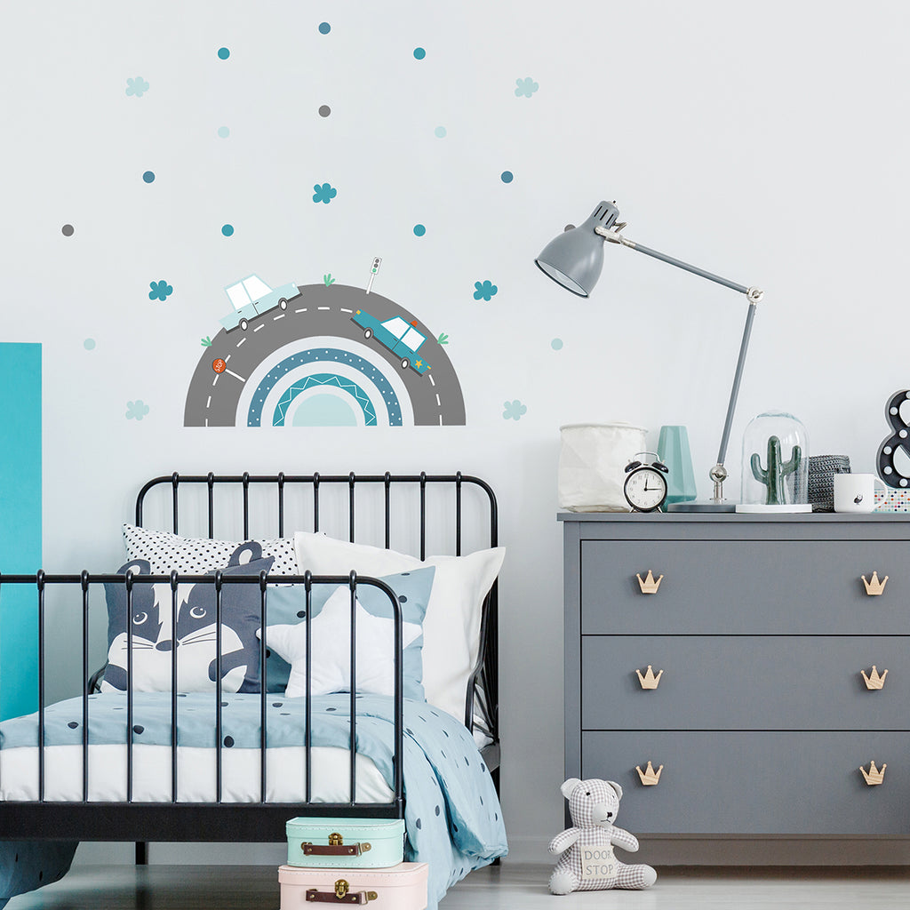 dekoracija Stikea nebo plava Velika duga "Autići"