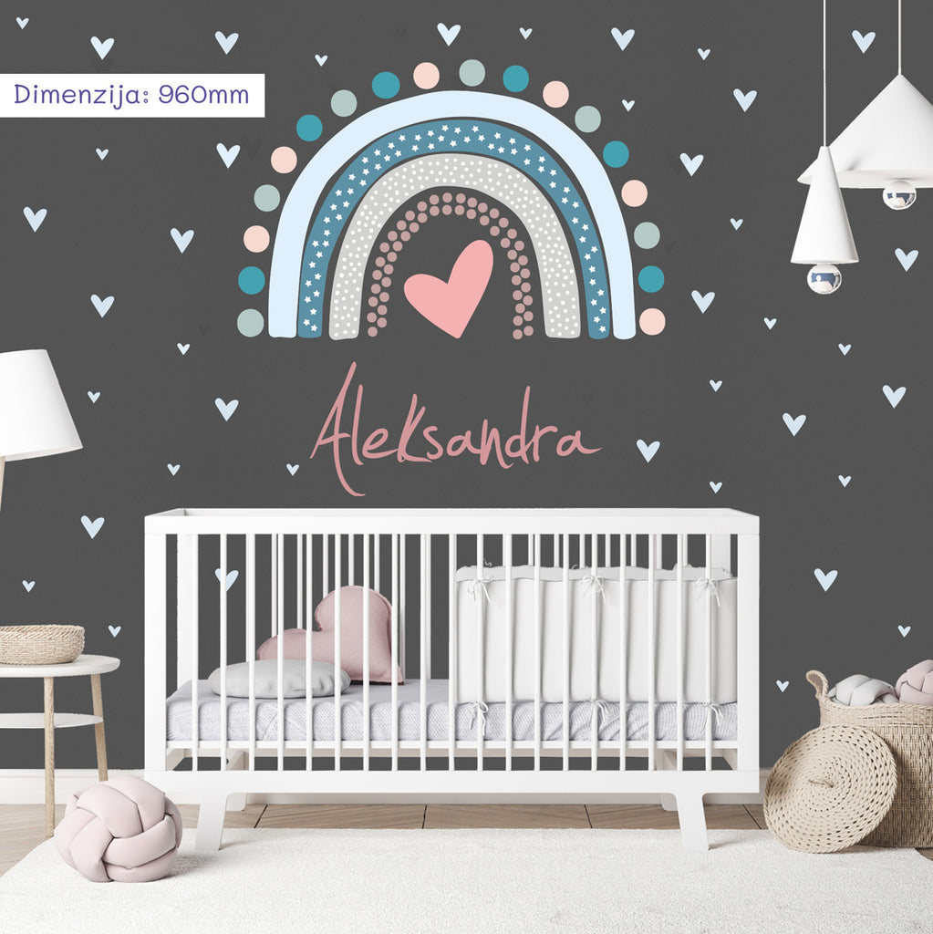 dekoracija Stikea Velika duga "Srca" sa natpisom