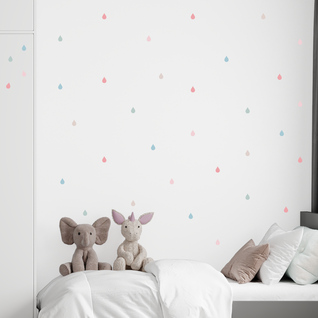 Stikea rumena roze/baby roze/opal/puder/nebo plava Kapljice