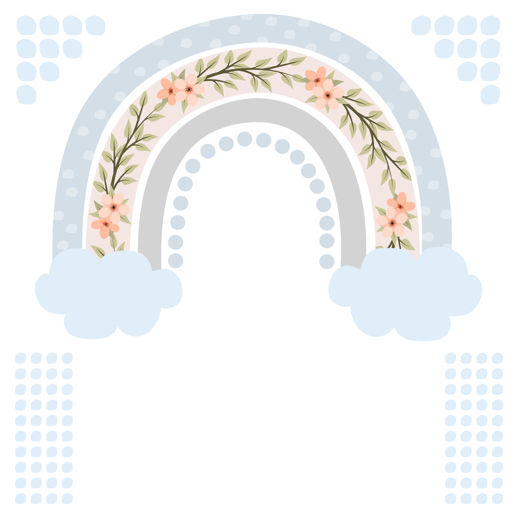 dekoracija Stikea Velika duga "Oblaci i Cveće"