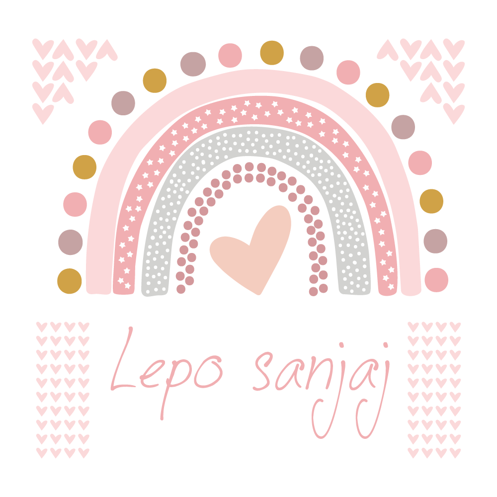 dekoracija Stikea Velika duga "Srca" sa natpisom