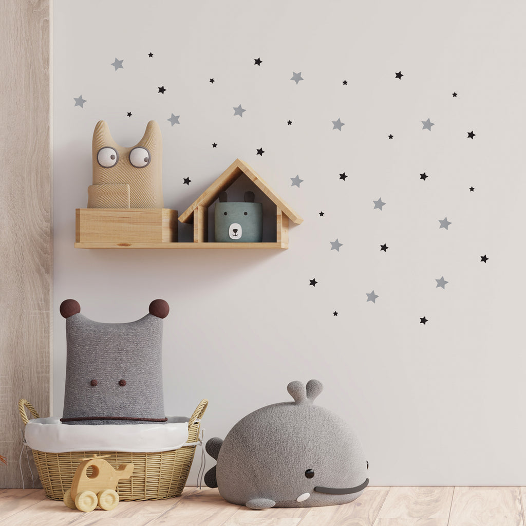 Stikea srebrna/crna Zvezdice