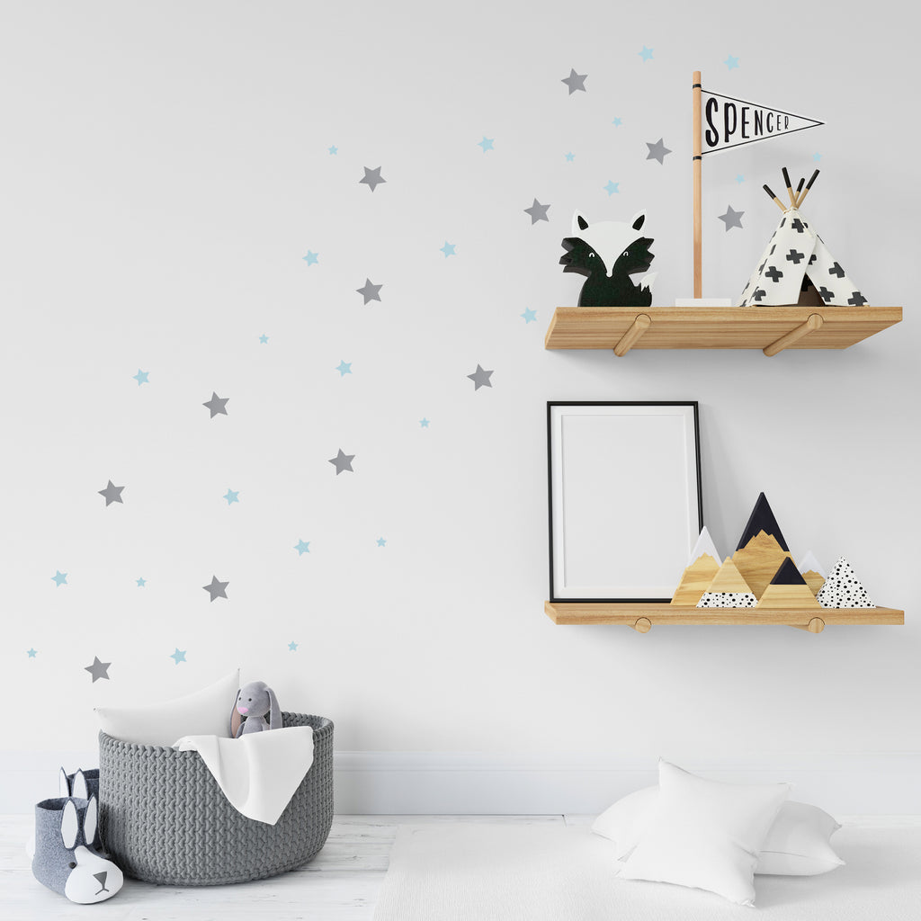 Stikea srebrna/nebo plava Zvezdice